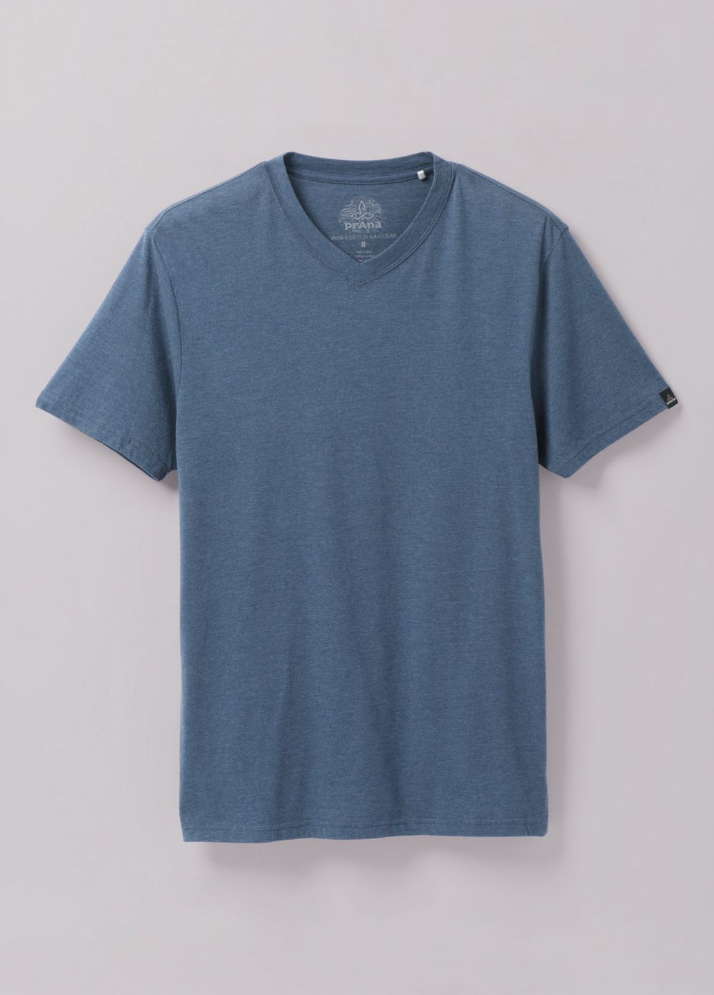 Blue Men's PrAna V-Neck T-Shirts | 94235-ZOWL