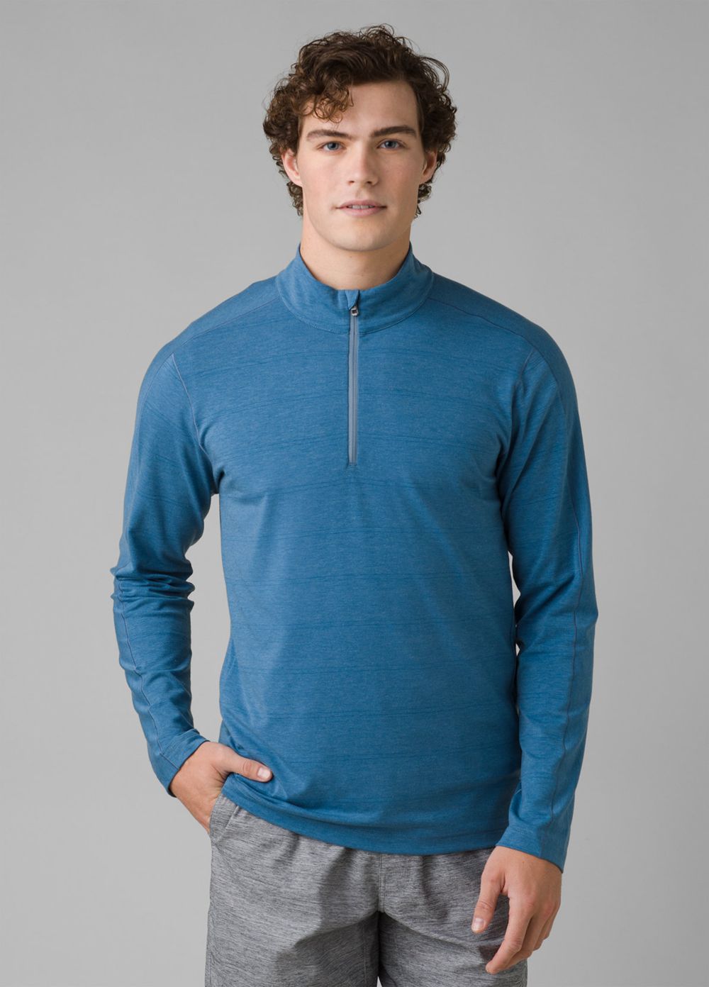 Blue Men\'s PrAna Watchtower 1/2 Zip Sweaters | 41927-SZGR