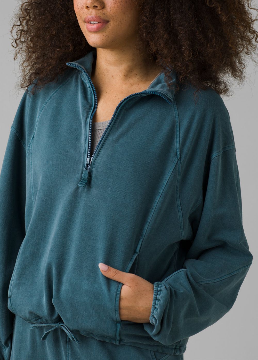 Blue Women's PrAna Calimero 1/2 Zip Sweaters | 54127-VXRM