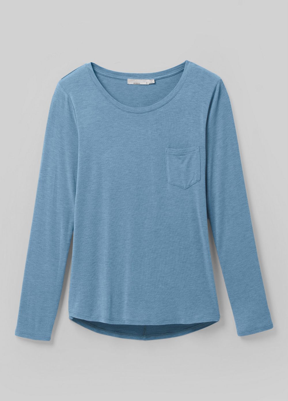 Blue Women's PrAna Foundation Long Sleeve Crew T-Shirts | 41386-KEJL