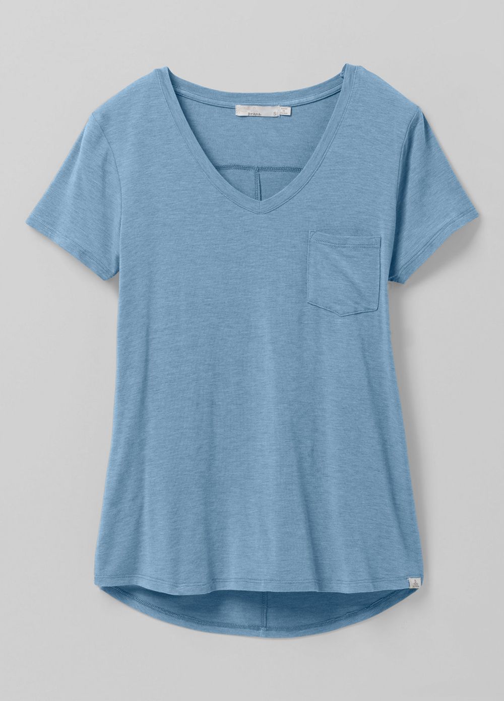 Blue Women's PrAna Foundation Short Sleeve V-neck T-Shirts | 52187-JWCX