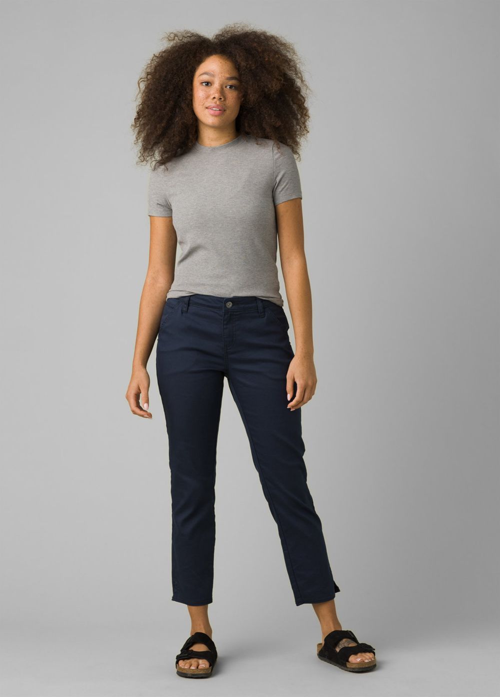 Blue Women's PrAna Kayla Crop Chino Pants | 35874-SKVZ