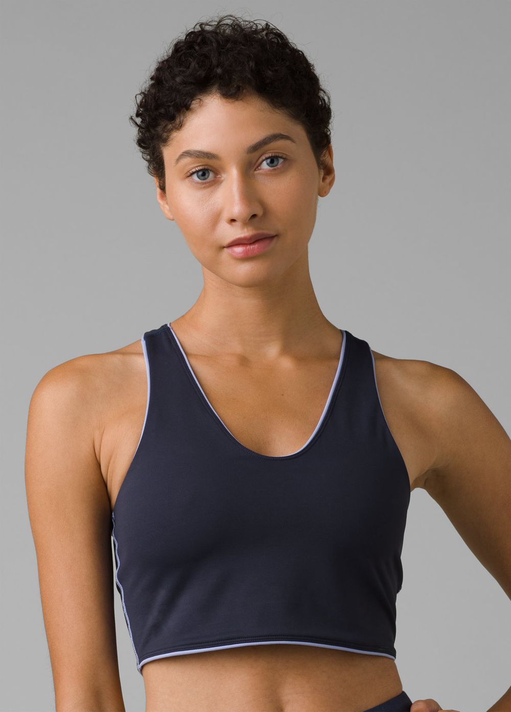 Blue Women's PrAna Momento Crop Bra | 60931-XTDY