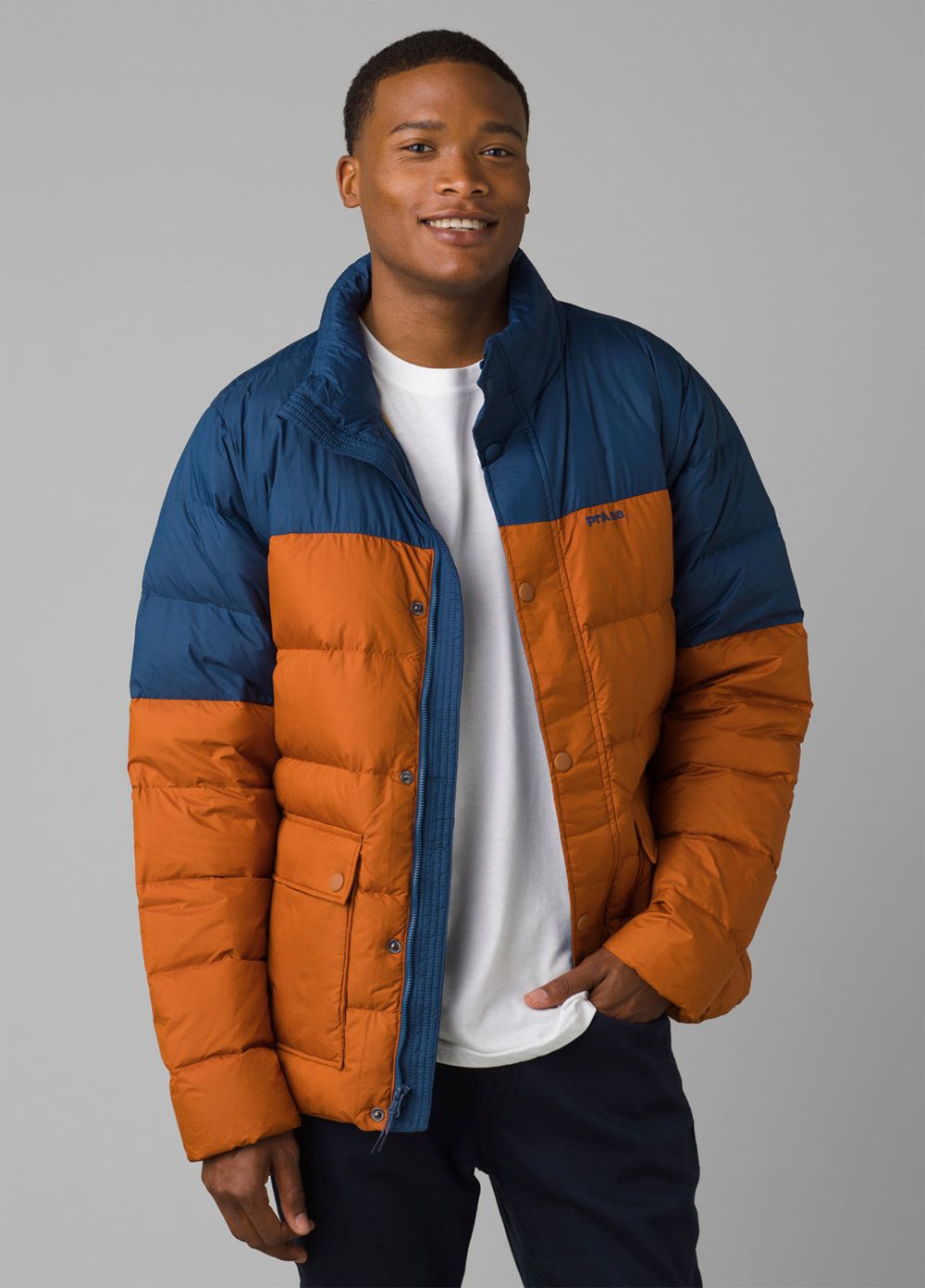 Brown Blue Men\'s PrAna North Palisade Jackets | 36820-OTEQ