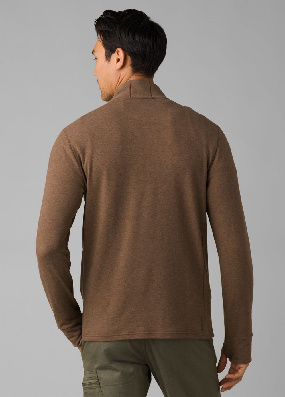 Brown Men's PrAna Altitude Tracker 1/4 Zip Sweaters | 41372-UFQS