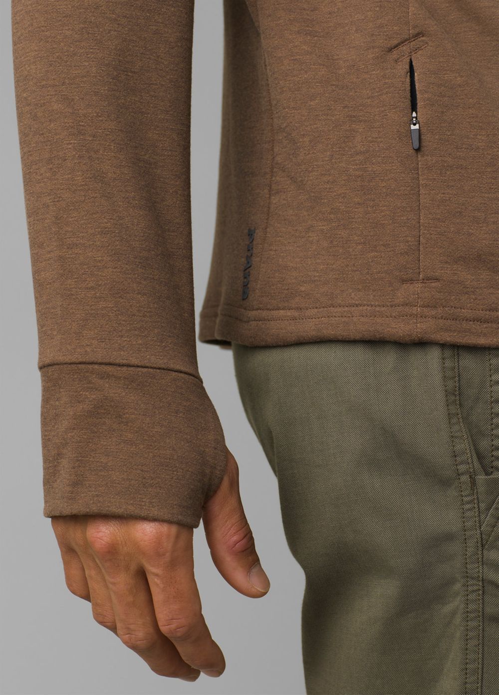 Brown Men's PrAna Altitude Tracker 1/4 Zip Sweaters | 41372-UFQS