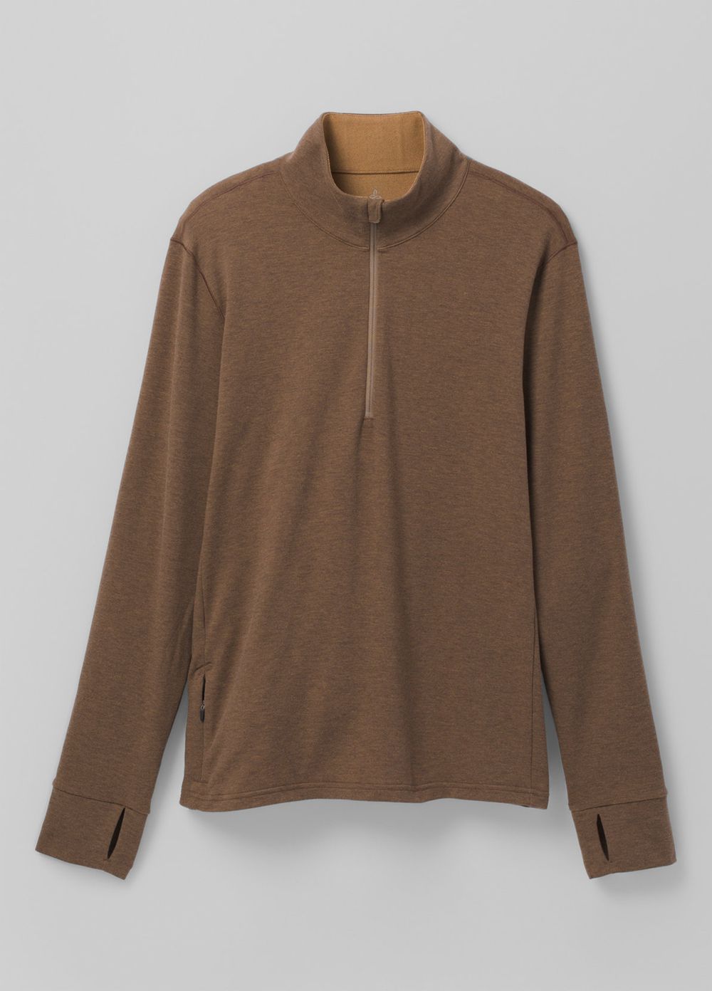 Brown Men's PrAna Altitude Tracker 1/4 Zip Sweaters | 41372-UFQS