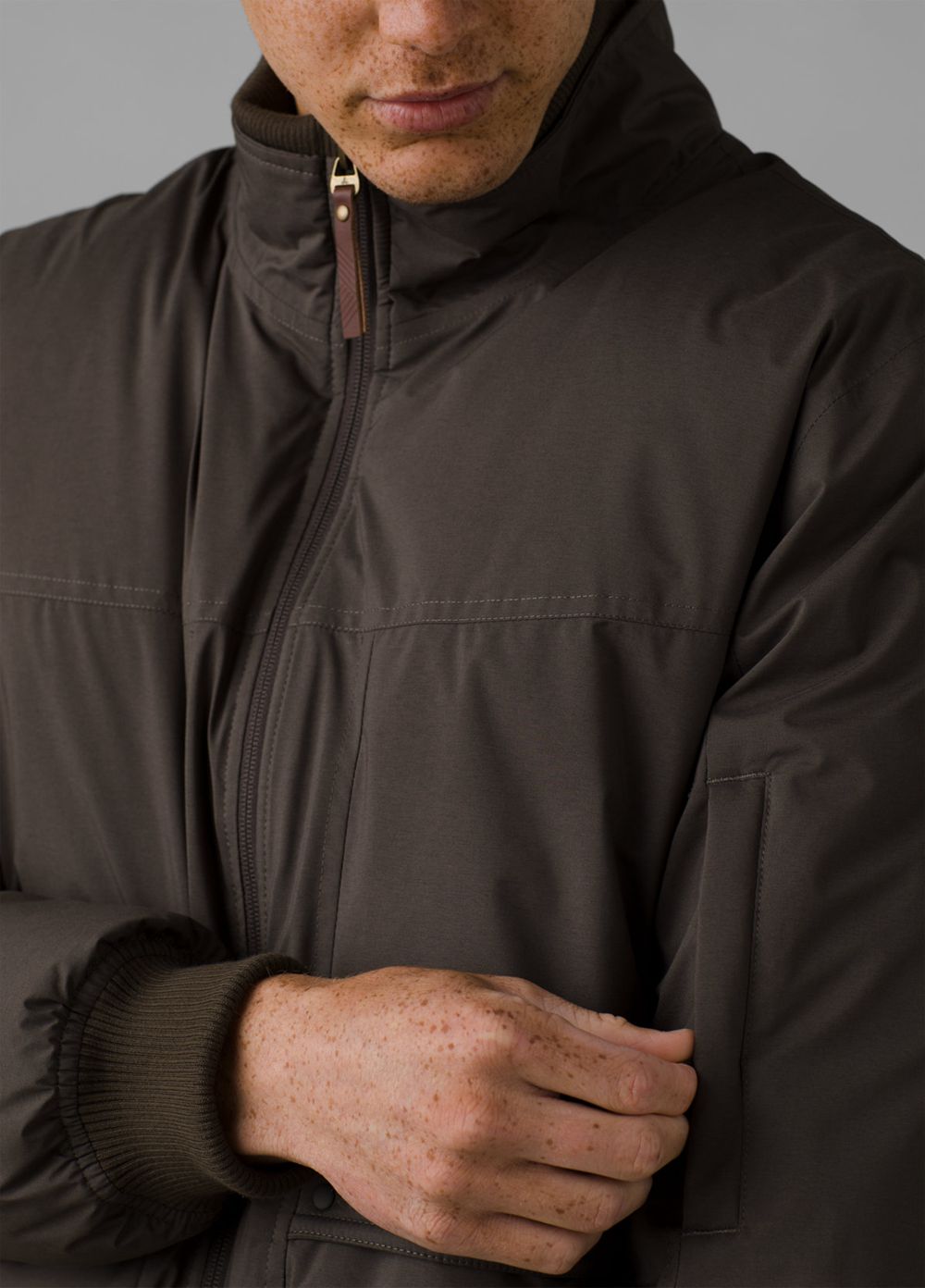 Brown Men's PrAna Baadwin Bomber Jackets | 34807-TEUJ