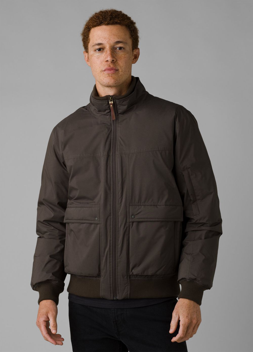 Brown Men's PrAna Baadwin Bomber Jackets | 34807-TEUJ