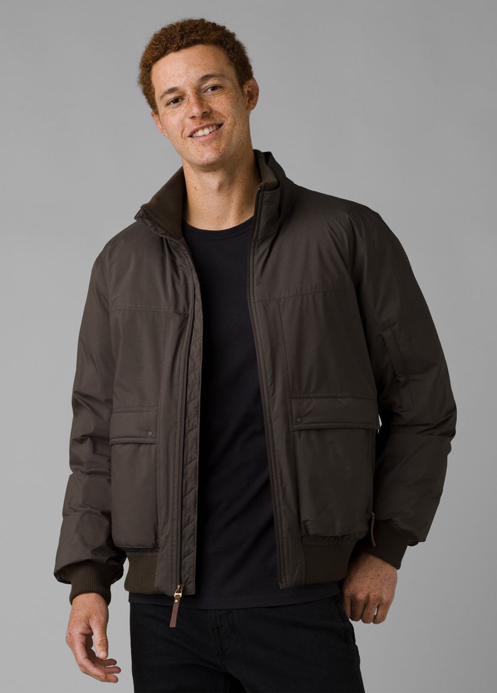 Brown Men\'s PrAna Baadwin Bomber Jackets | 34807-TEUJ