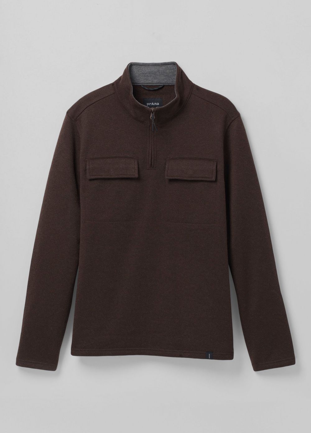 Brown Men's PrAna Brookland 1/4 Zip Sweaters | 52087-HJCR