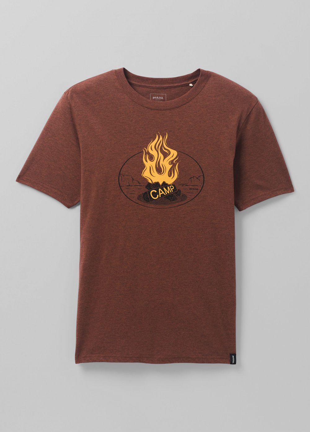 Brown Men's PrAna Camp Fire Journeyman 2 T-Shirts | 72803-WAZK