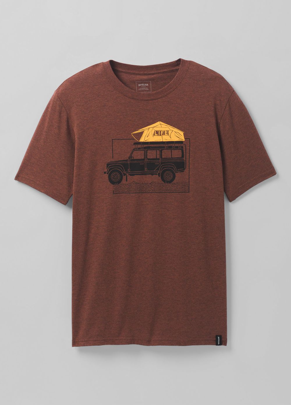 Brown Men's PrAna Camp Life Journeyman T-Shirts | 75690-QHYT