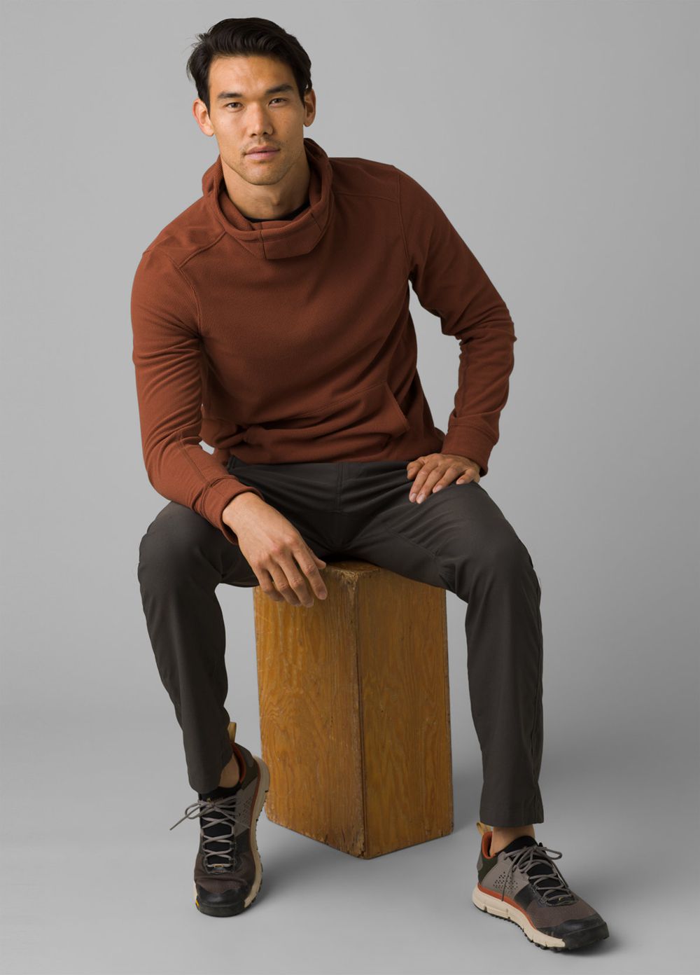 Brown Men's PrAna Coldstream Hoodie | 67049-JIZG