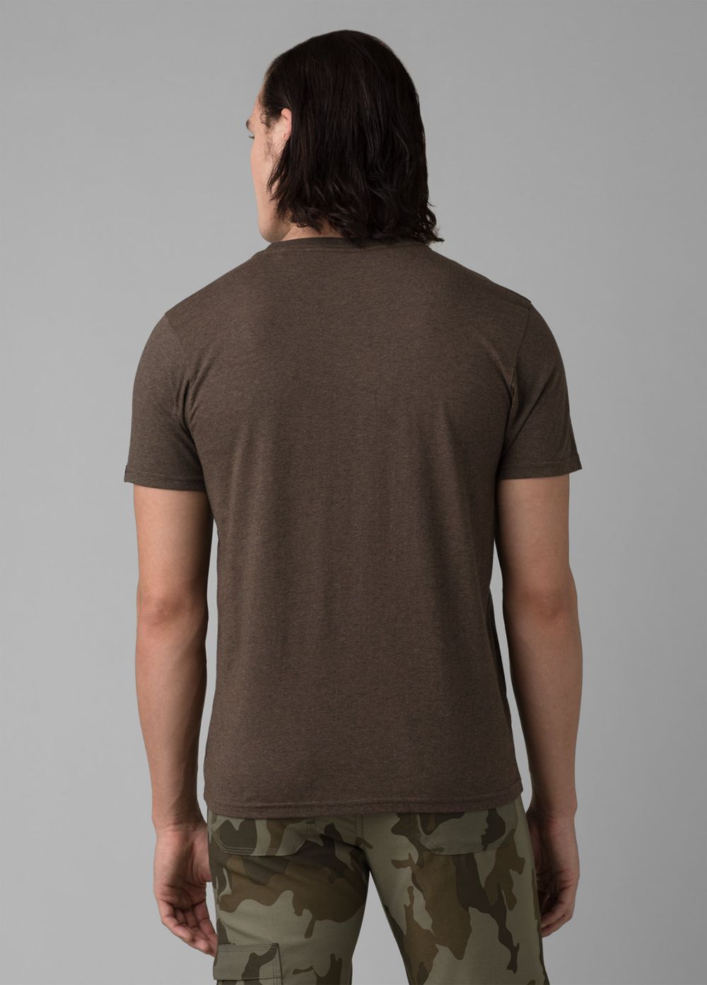 Brown Men's PrAna Crew T-Shirts | 95132-XGNB