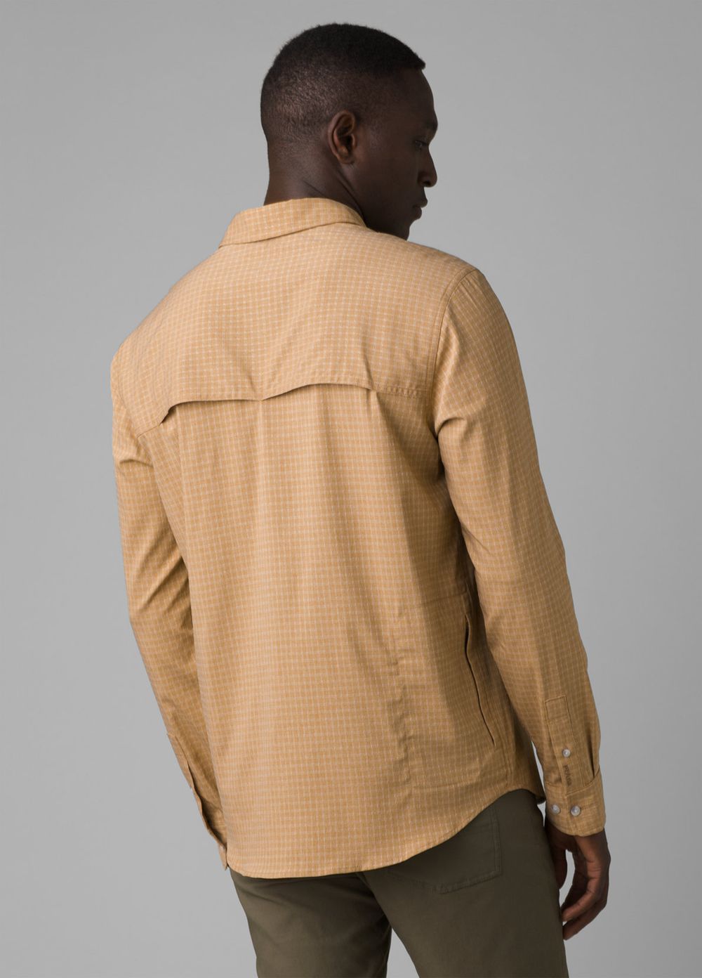 Brown Men's PrAna Garvan Long Sleeve Tall Shirts | 10946-IEVH