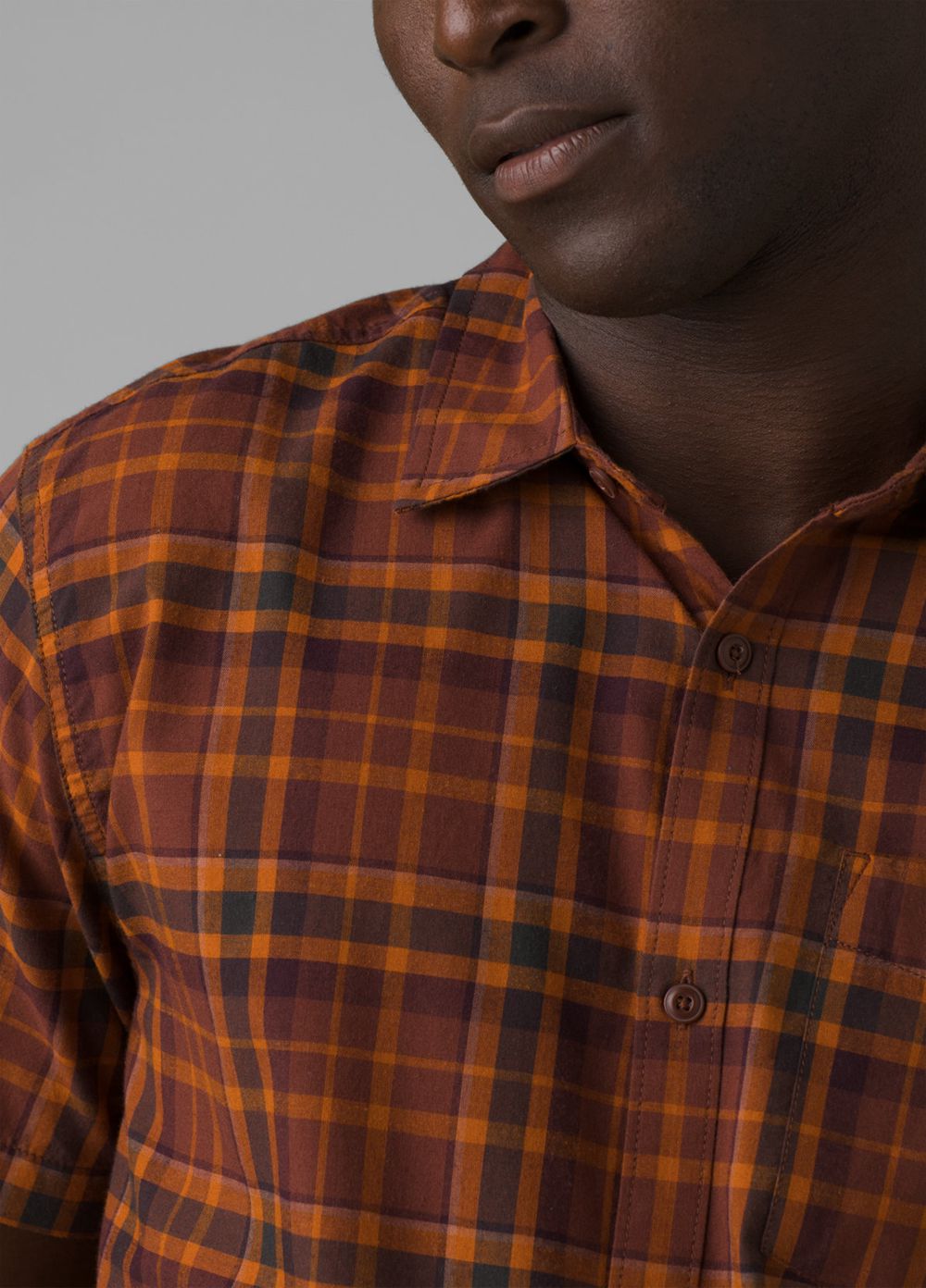 Brown Men's PrAna Groveland Shirts | 84326-UDWM