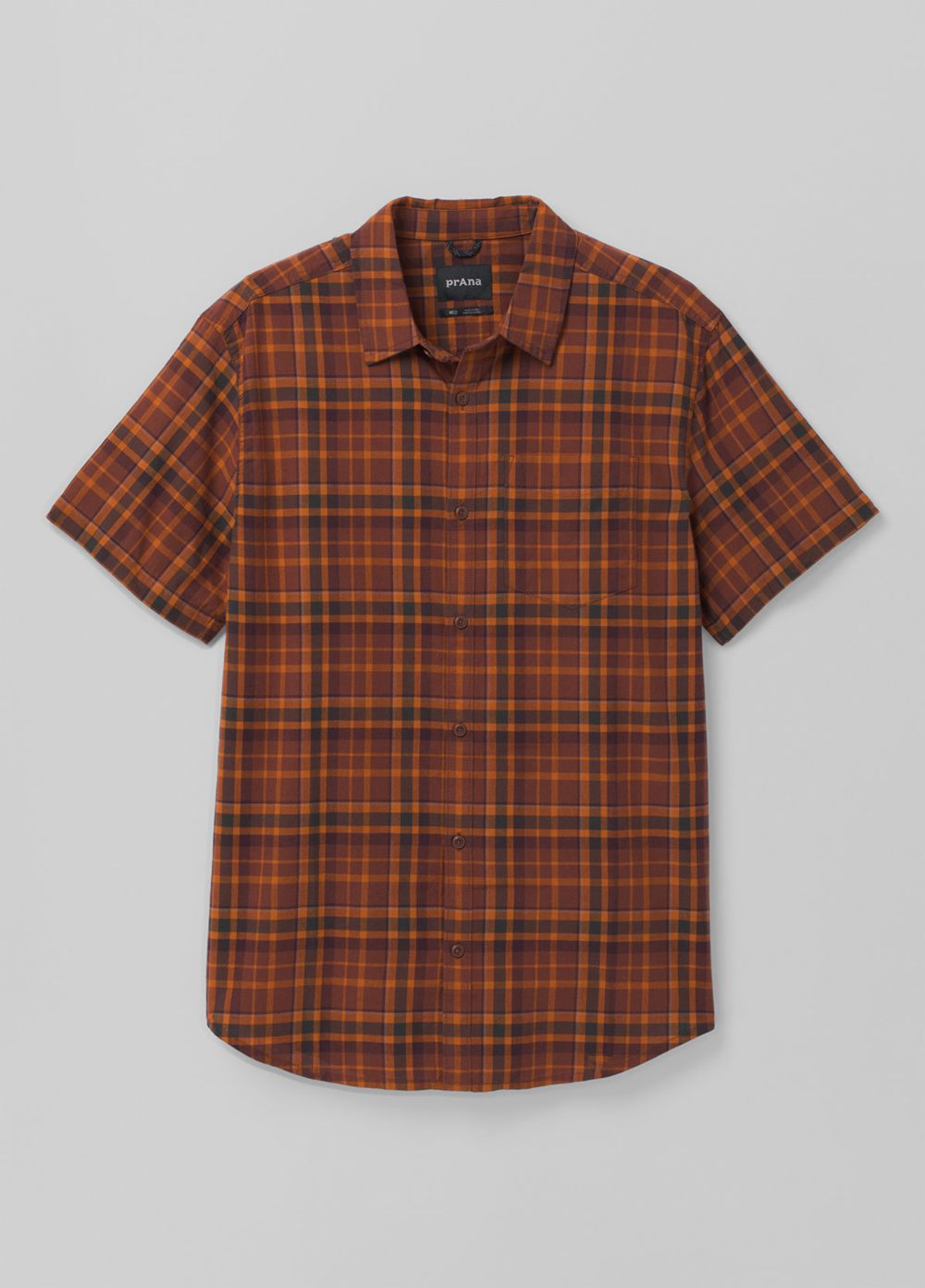 Brown Men's PrAna Groveland Shirts | 84326-UDWM