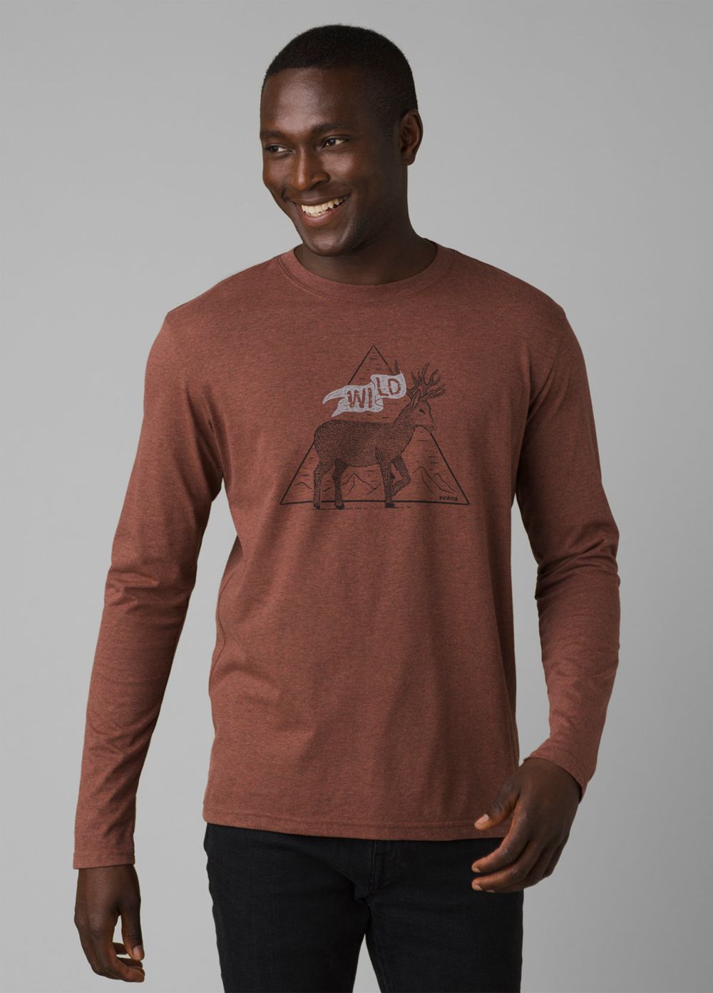 Brown Men\'s PrAna Journeyman Long Sleeve T-Shirts | 95128-ZYSX