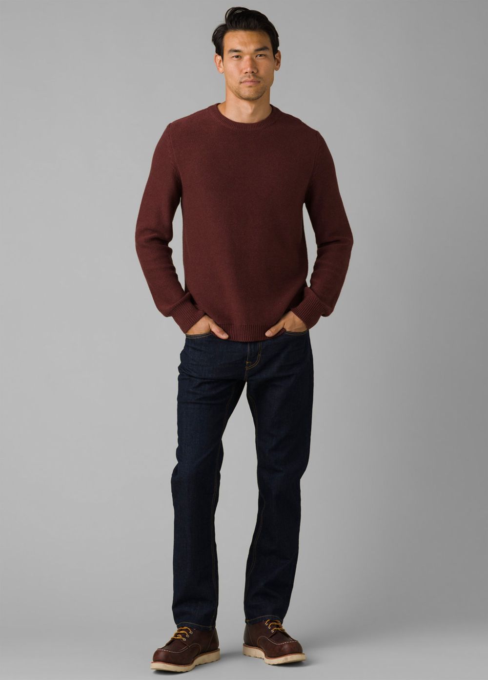 Brown Men's PrAna North Loop Sweaters | 70132-CLXS