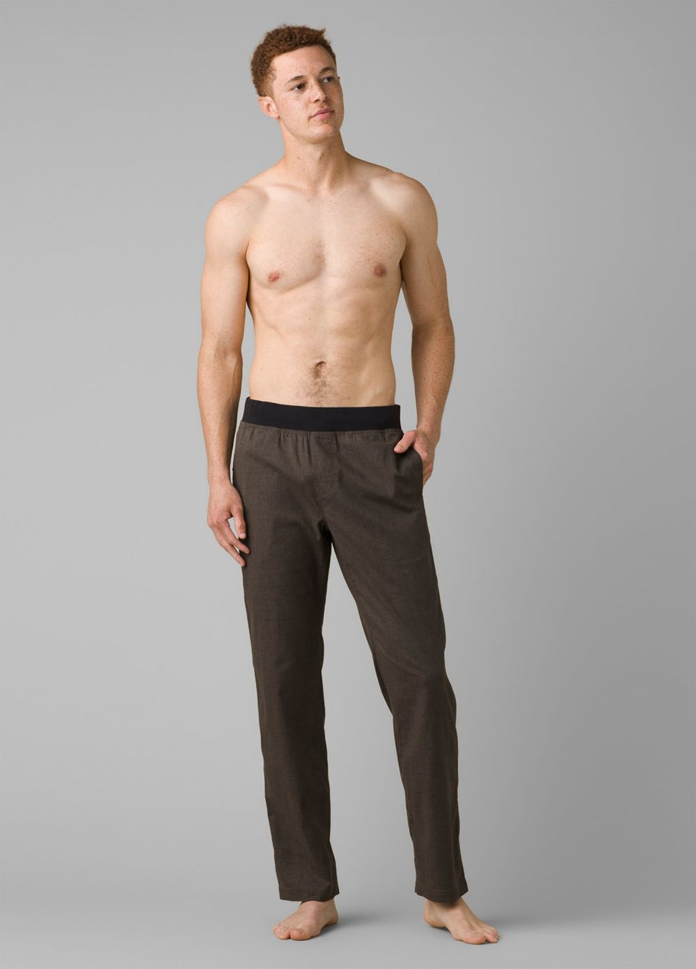 Brown Men's PrAna Vaha Straight Pants | 12803-UGWM