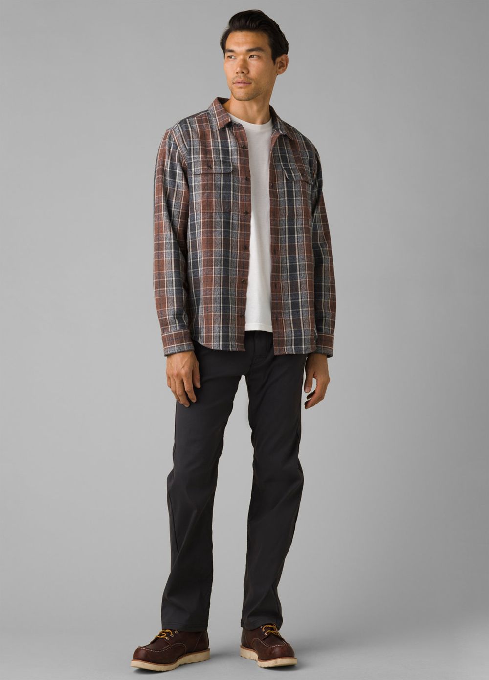 Brown Men's PrAna Westbrook Flannel Shirts | 57832-IEPV