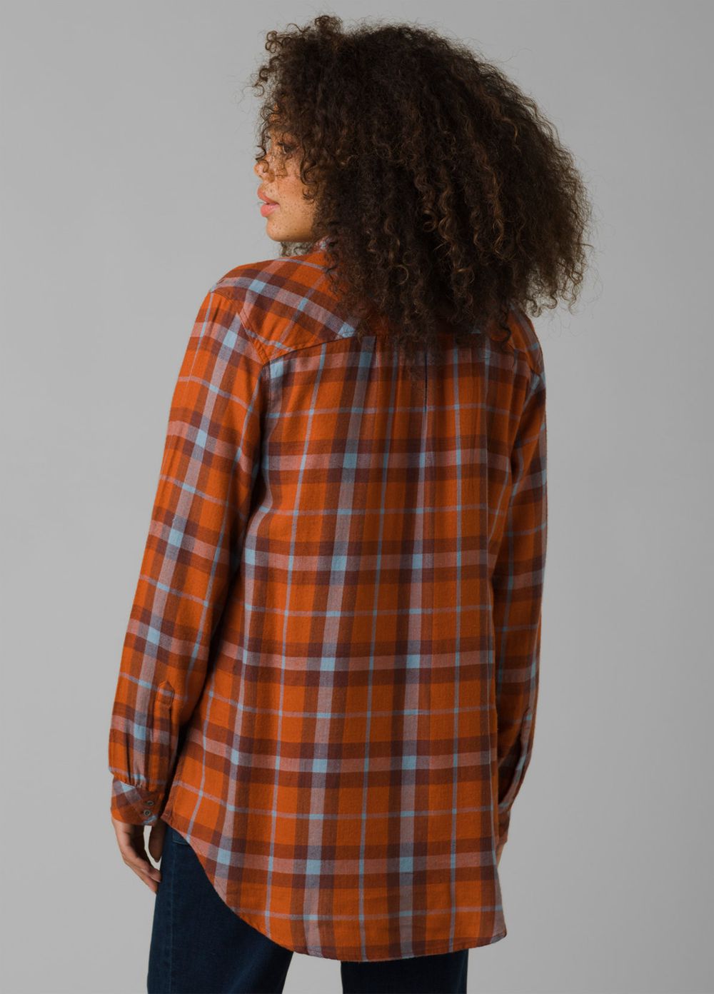 Brown Women's PrAna Beezly Flannel Shirts | 56348-JZLY