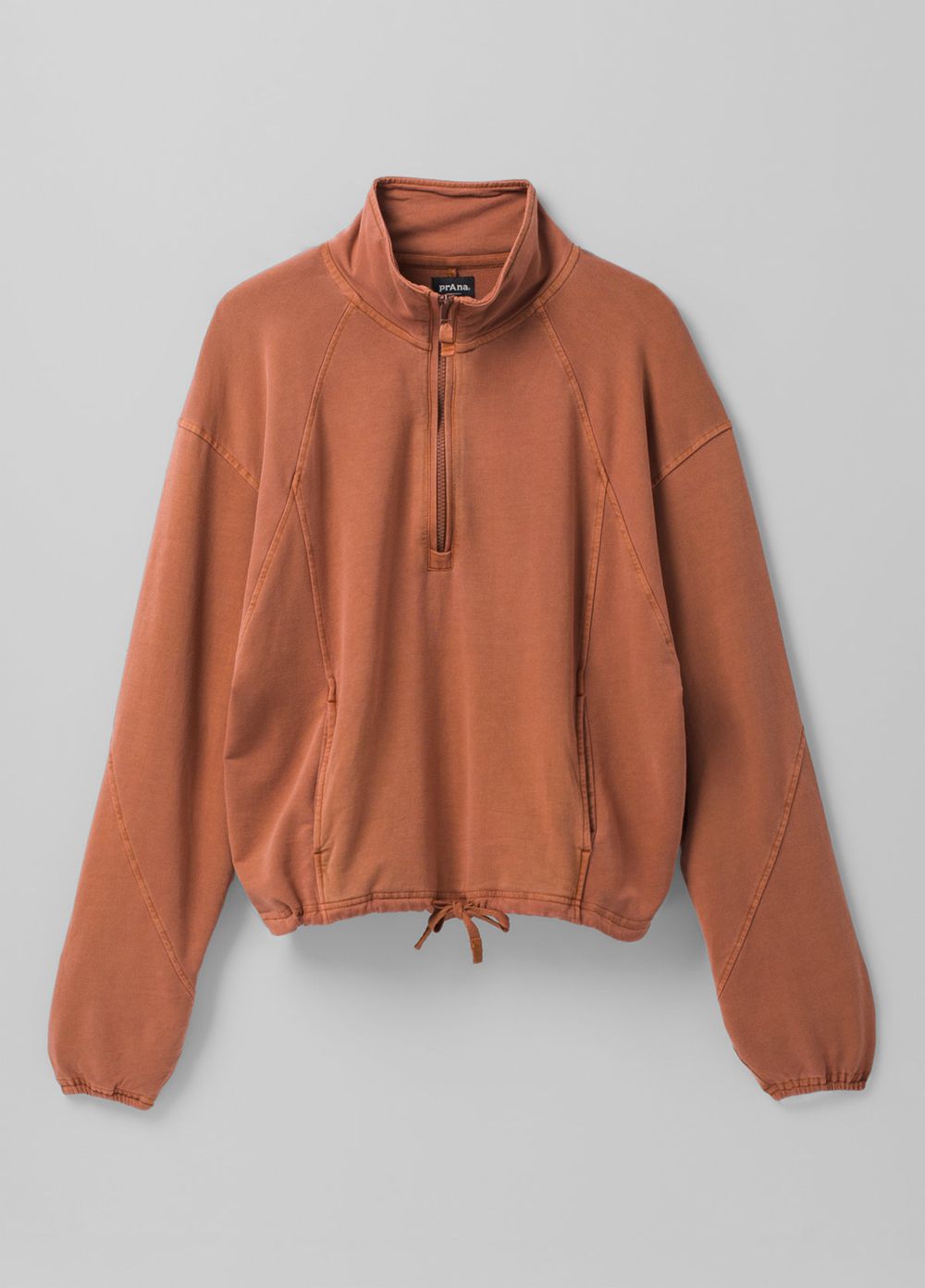 Brown Women's PrAna Calimero 1/2 Zip Sweaters | 69072-FCZD