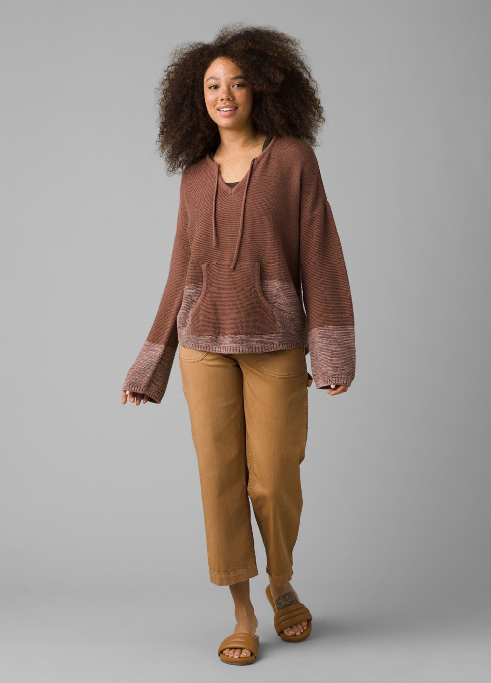 Brown Women's PrAna Crystal Beach Sweaters | 98247-QJXW