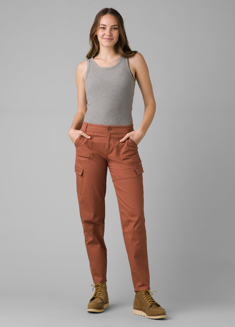 Brown Women's PrAna Elle Cargo Pants | 76081-DOIJ