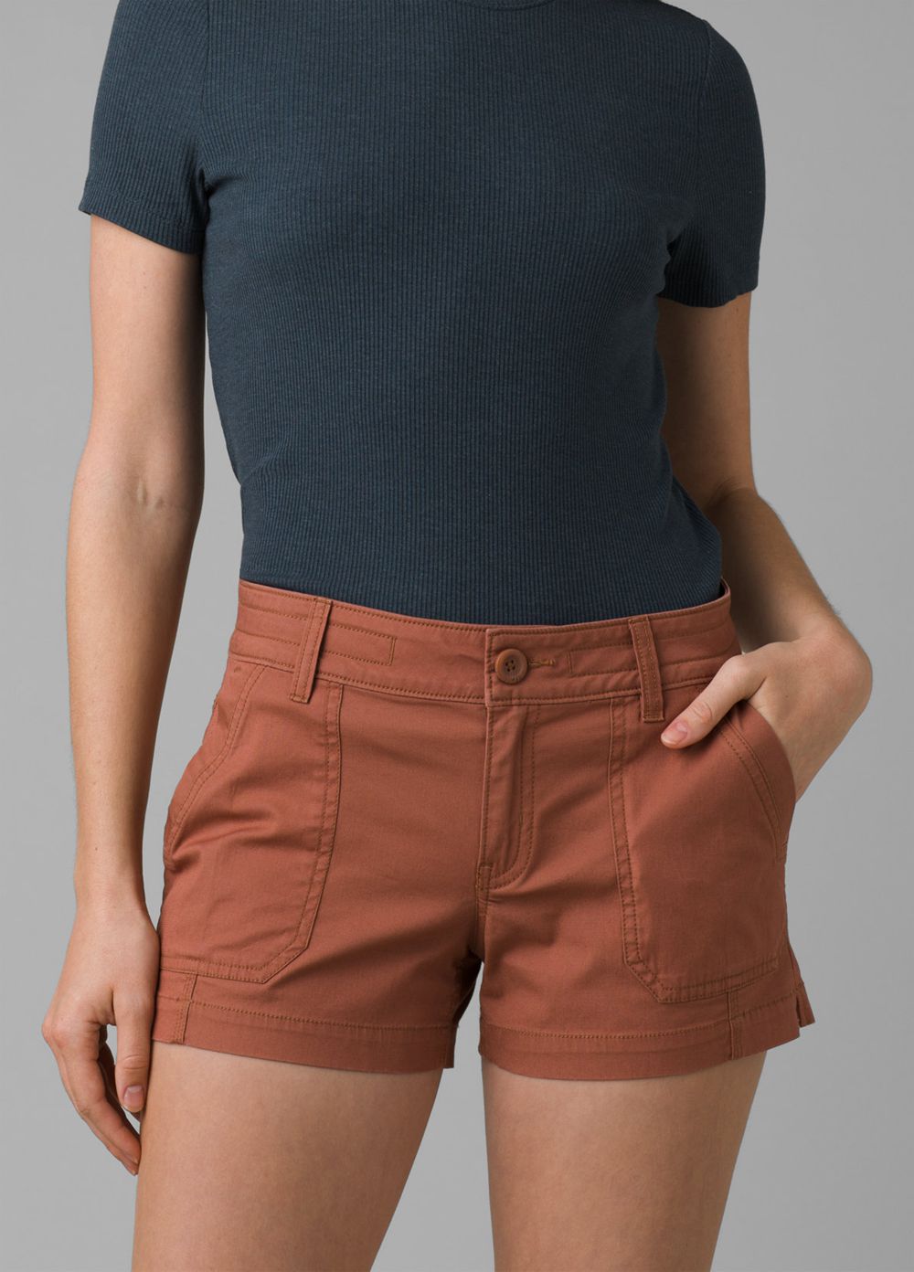 Brown Women\'s PrAna Elle Shorts | 26305-MKFA