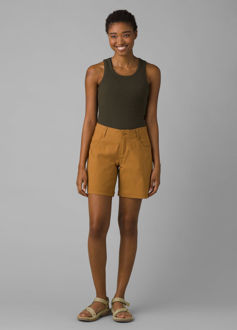 Brown Women's PrAna Halle II Shorts | 37216-RPQN