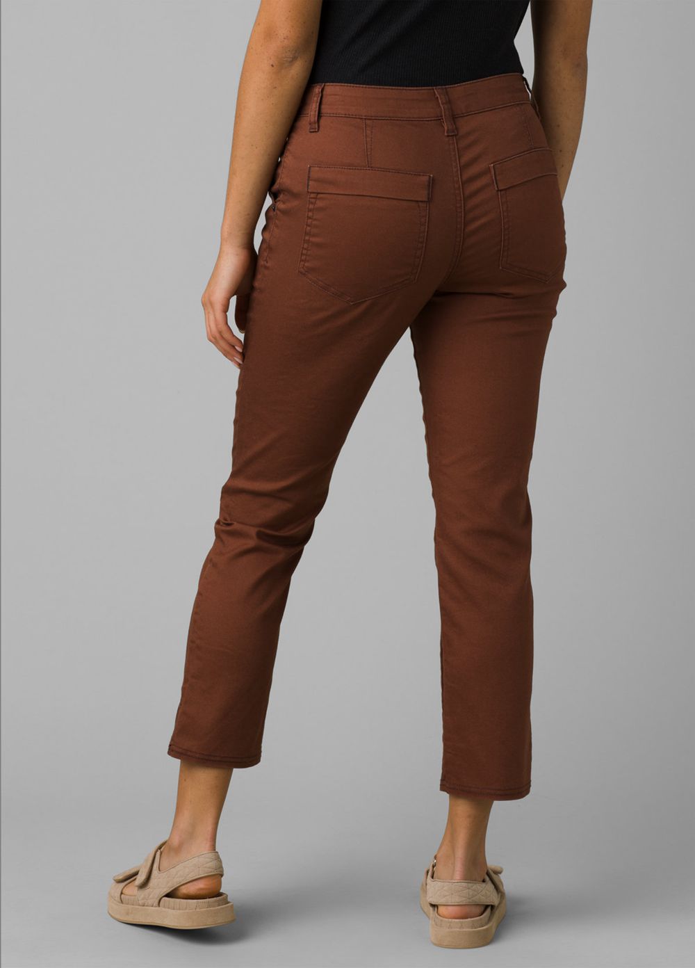 Brown Women's PrAna Kayla Crop Chino Pants | 07652-RJFX