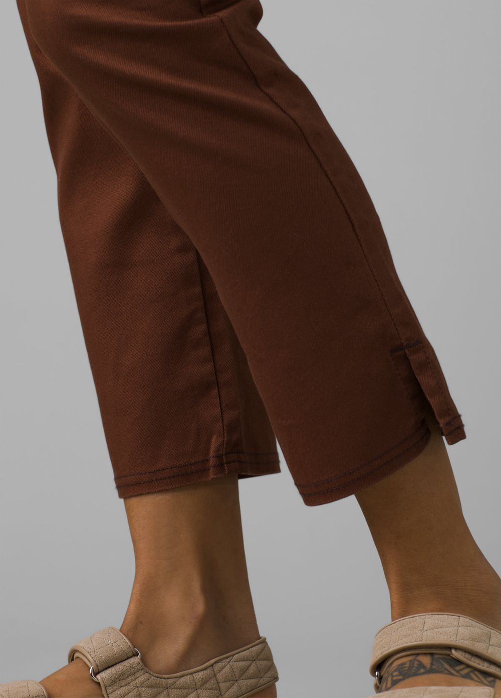 Brown Women's PrAna Kayla Crop Chino Pants | 07652-RJFX