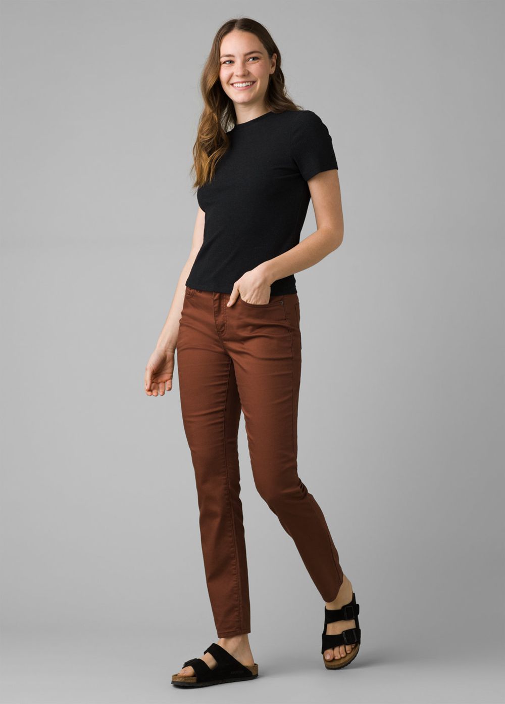 Brown Women's PrAna Kayla High Rise Jeans | 40629-EKCP