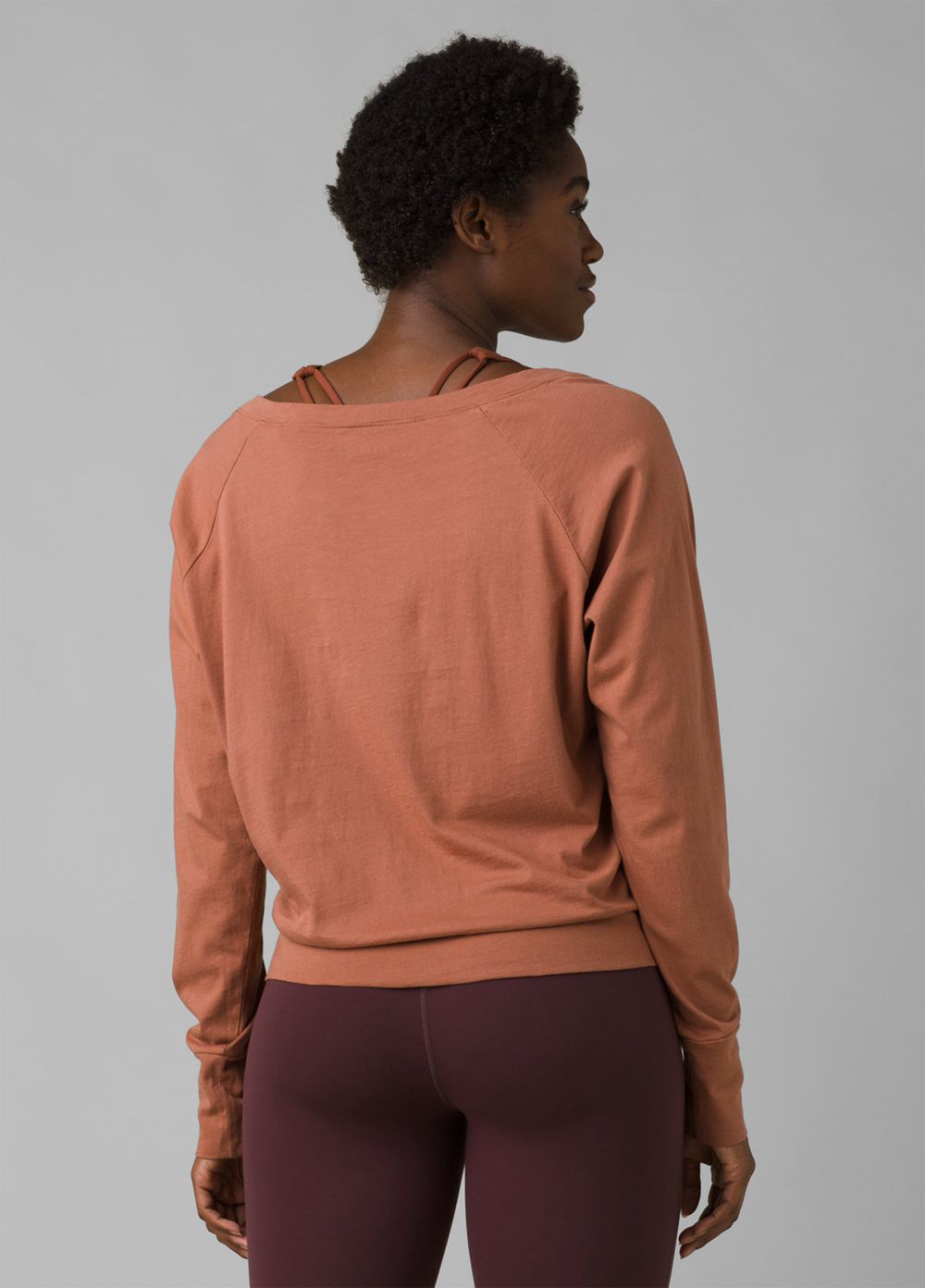 Brown Women's PrAna Organic Graphic Long Sleeve T-Shirts | 24875-KZXF