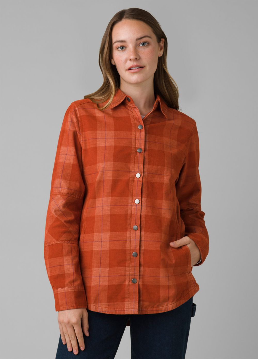 Brown Women's PrAna Porter Park Shirts | 27084-XBRL