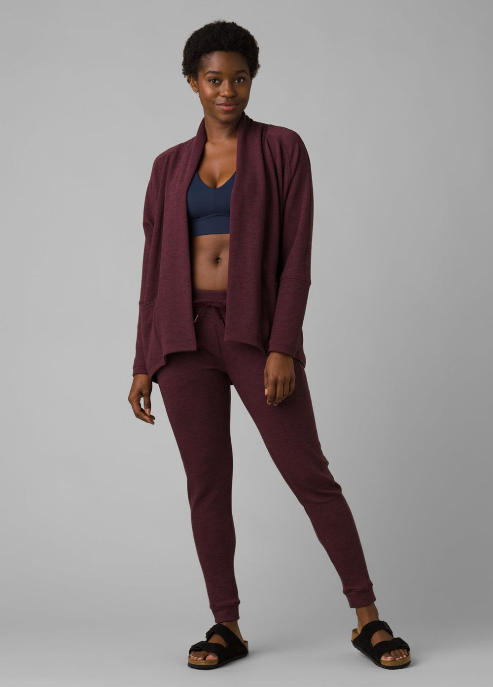 Burgundy Women's PrAna Sunrise Jogger Leggings | 15870-FXAZ