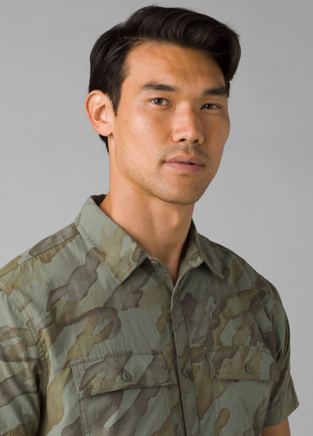 Camouflage Men's PrAna Sutherlin Shirts | 97583-VPMF