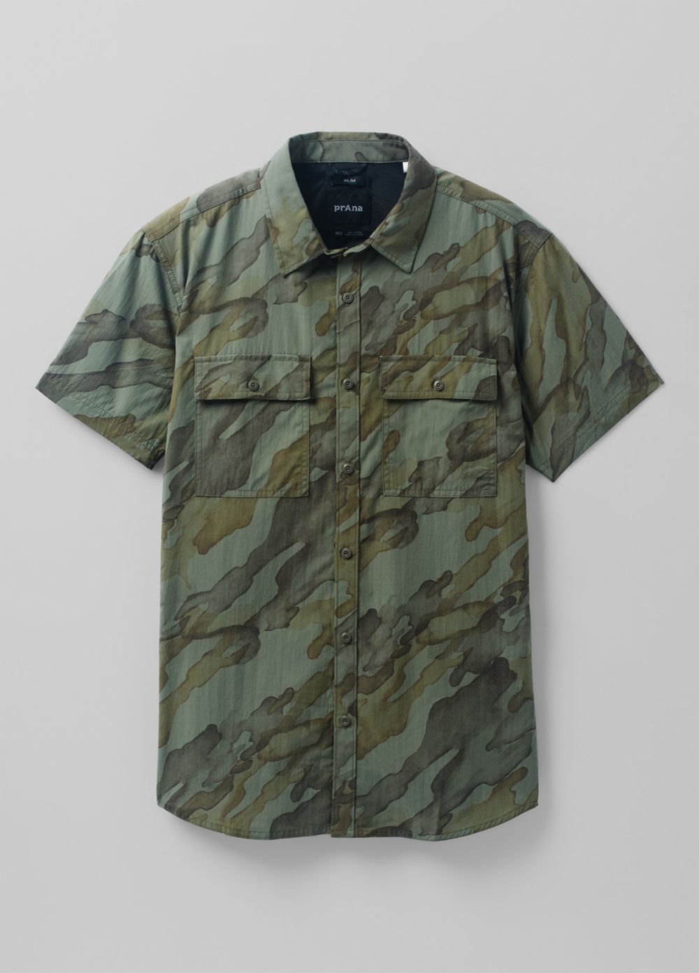 Camouflage Men's PrAna Sutherlin Shirts | 97583-VPMF