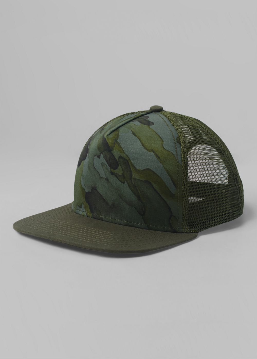 Camouflage Men's PrAna Vista Trucker Hats | 39614-ZWIY