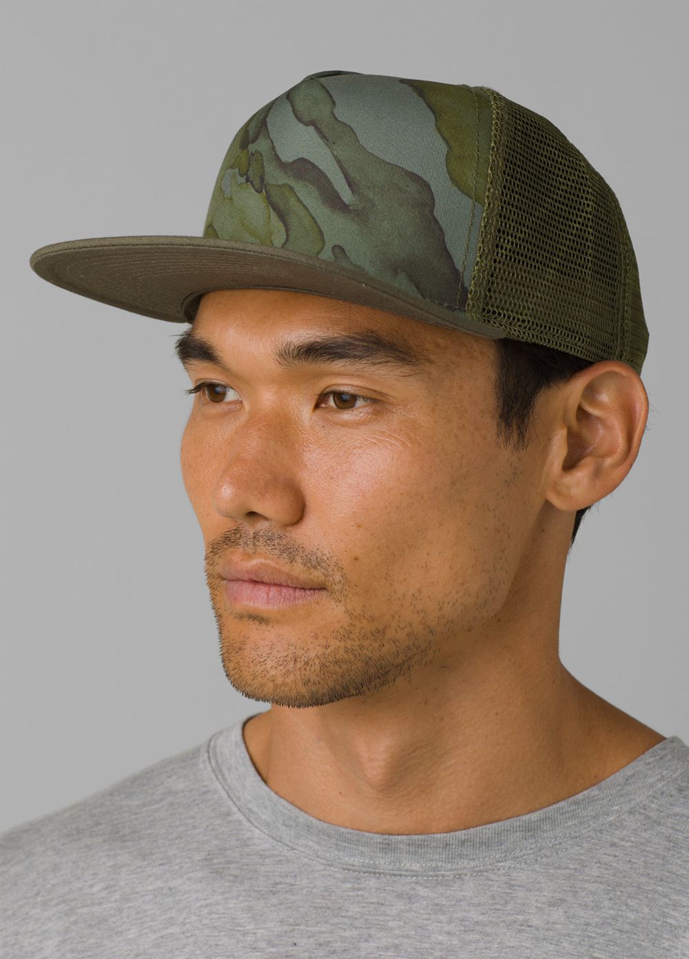 Camouflage Men\'s PrAna Vista Trucker Hats | 39614-ZWIY