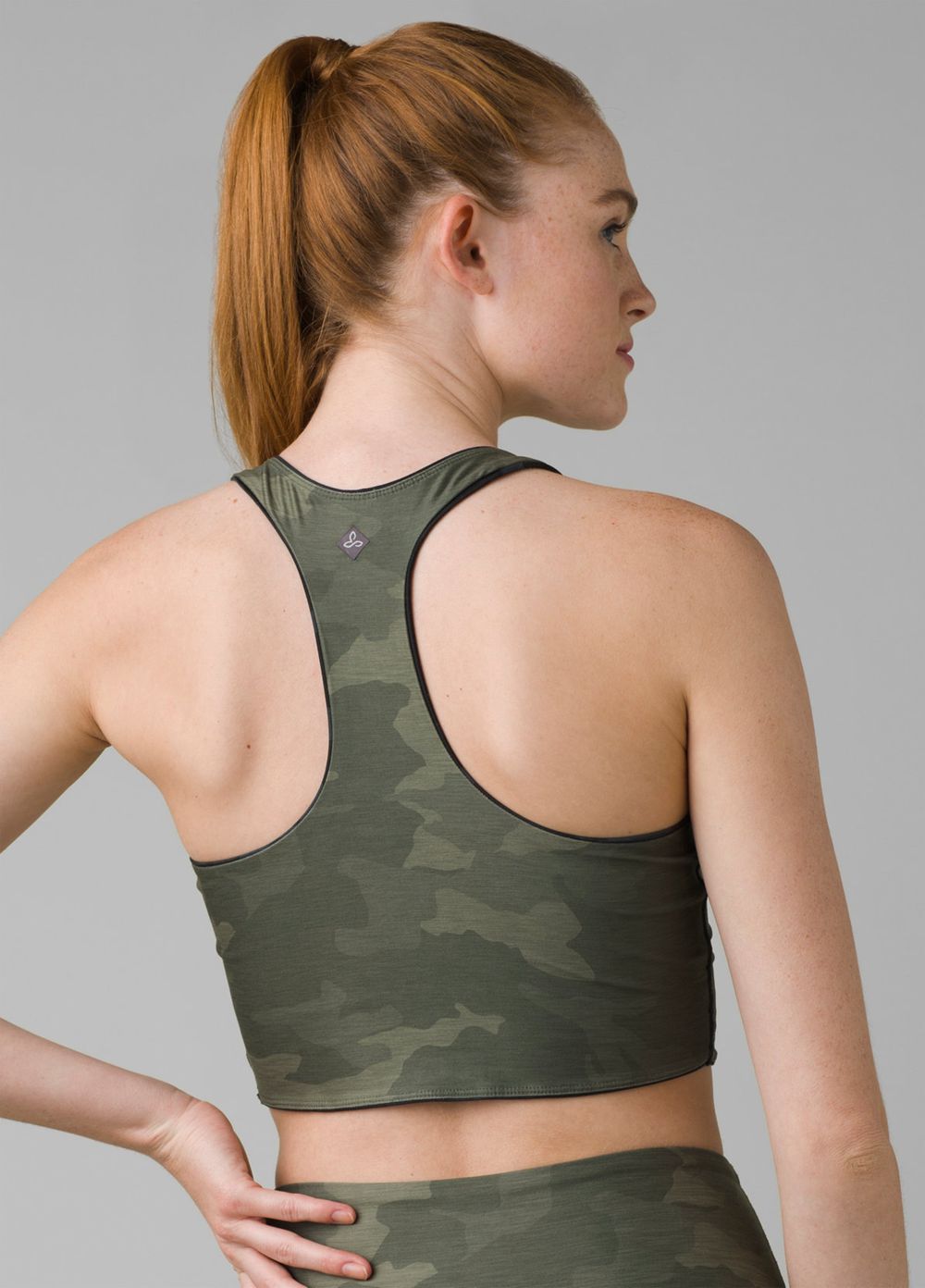 Camouflage Women's PrAna Momento Crop Bra | 21870-CHEF