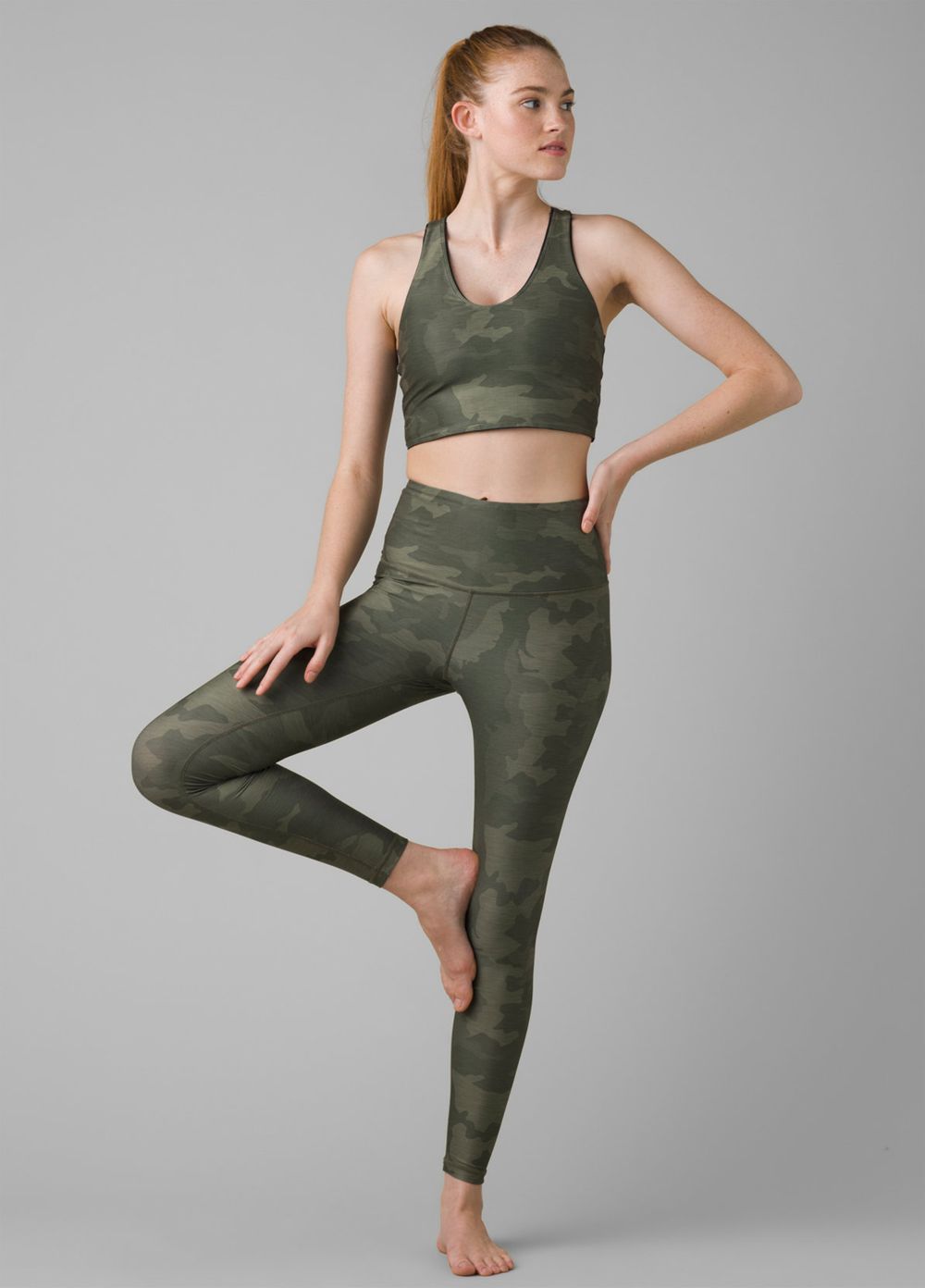 Camouflage Women's PrAna Momento Crop Bra | 21870-CHEF