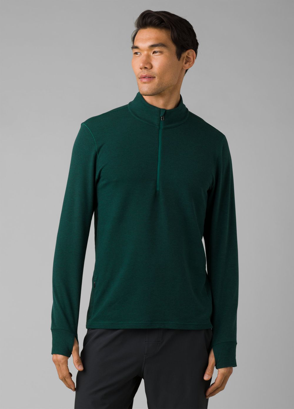 Green Men\'s PrAna Altitude Tracker 1/4 Zip Sweaters | 28074-CXZN