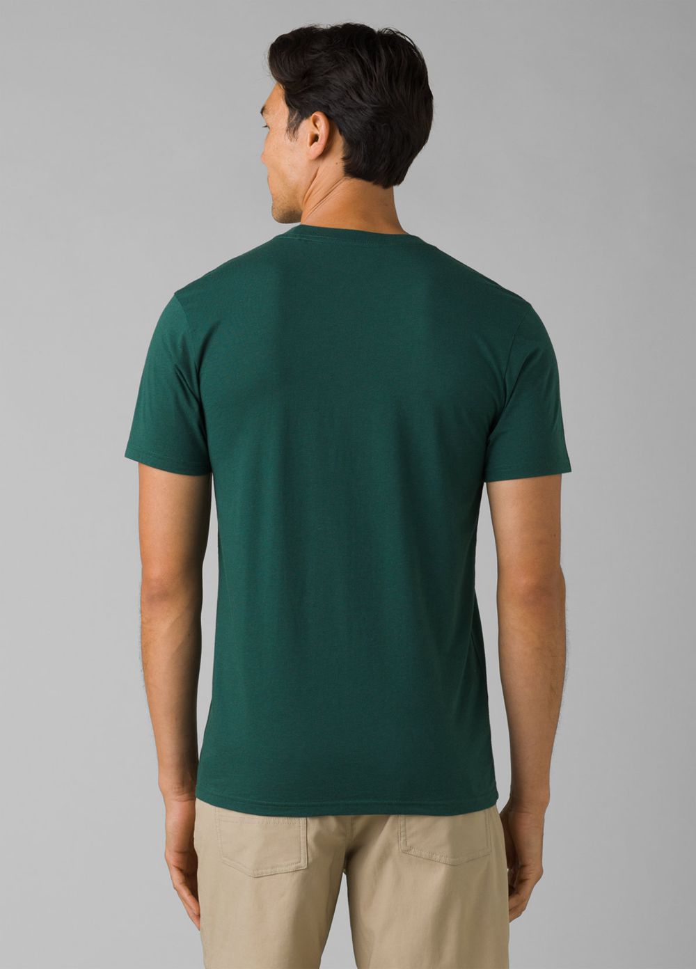 Green Men's PrAna Patch Print T-Shirts | 59214-TOAE