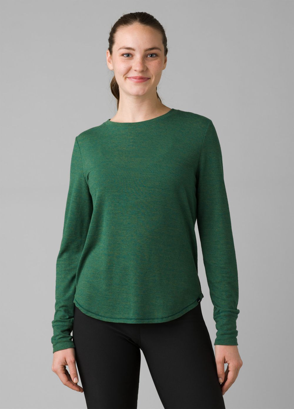 Green Women\'s PrAna Cozy Up Long Sleeve T-Shirts | 90368-SXUC