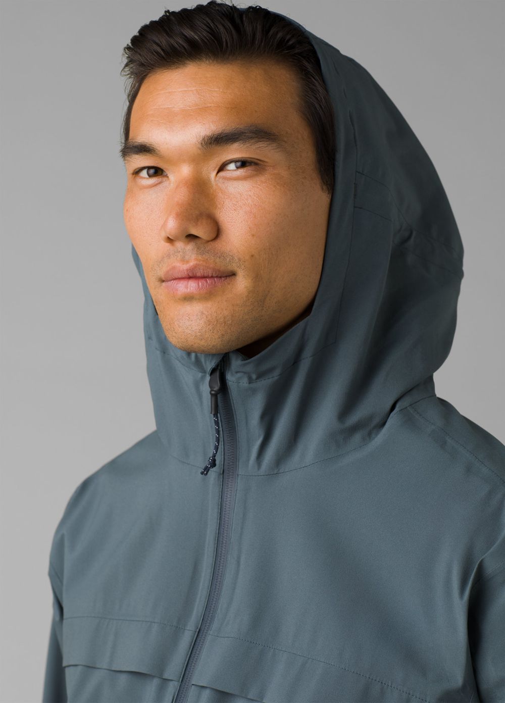 Grey Blue Men's PrAna Friction Rain Jackets | 26594-CZKM