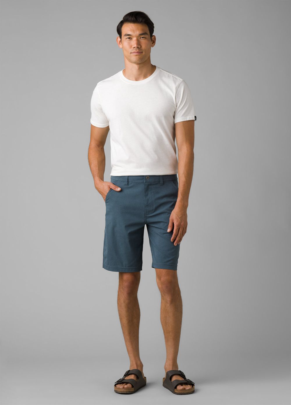 Grey Blue Men's PrAna Hybridizer Shorts | 19785-AMNK