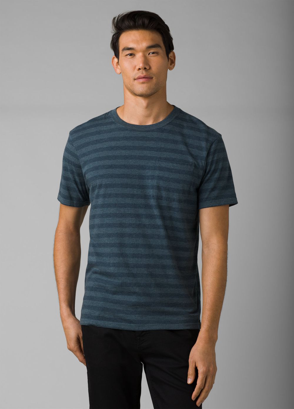 Grey Blue Men\'s PrAna Roots Studio Pocket T-Shirts | 15389-IFBN